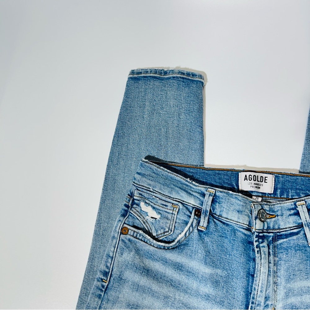 Agolde jeans Sophie Crop jeans A018C-812 distressed ankle crop women size 26 - Picture 5 of 10